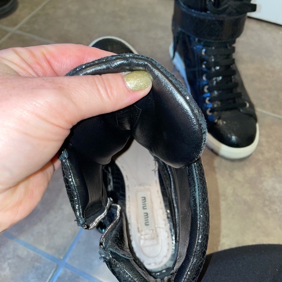 Miu miu black leather athletic shoes - Picture 6 of 7